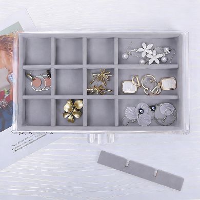 Clear Acrylic Earring Organizer with 5 Drawers - Perfect for Daily Jewelry Display