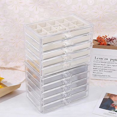 Clear Acrylic Earring Organizer with 5 Drawers - Perfect for Daily Jewelry Display