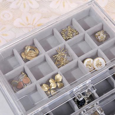 Clear Acrylic Earring Organizer with 5 Drawers - Perfect for Daily Jewelry Display