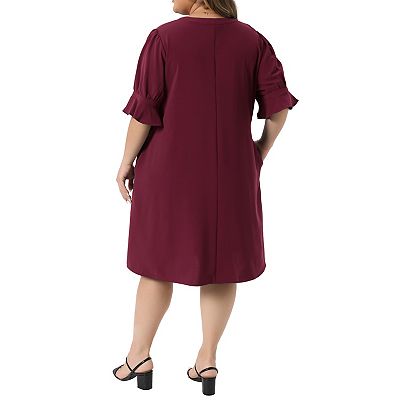 short sleeve bell sleeve dress Short Bell Sleeve Floret Embroidered Mini Dress