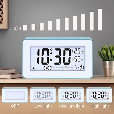 Loud Alarm Clock for Heavy Sleepers-Three Alarms, Snooze Function, Fits Bedside Table 5.5"x1.7"x3.1"