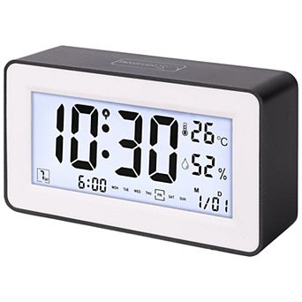 Loud Alarm Clock for Heavy Sleepers-Three Alarms, Snooze Function, Fits Bedside Table 5.5"x1.7"x3.1"