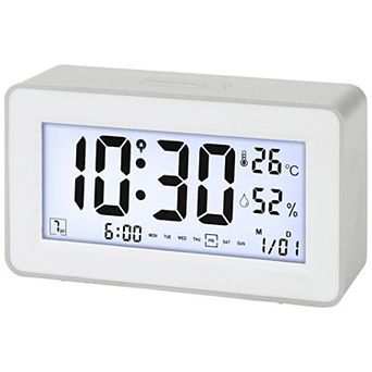 Loud Alarm Clock for Heavy Sleepers-Three Alarms, Snooze Function, Fits Bedside Table 5.5"x1.7"x3.1"