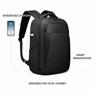 AKSZRI 0L Daypack for 17.3" Laptop - Water-Resistant with USB Charging Port