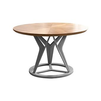Round Contemporary Natural Dining Table