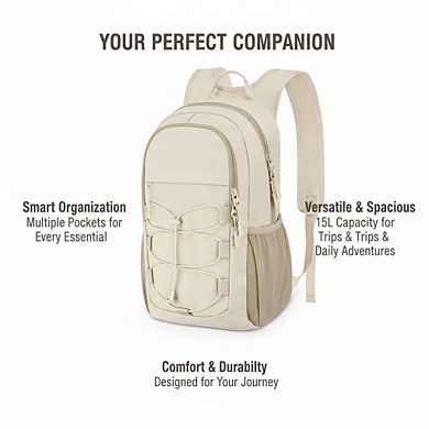 AKSZRI 15L Lightweight Packable Backpack - Water-Resistant Multi-Use Daypack for Hiking & Travel,