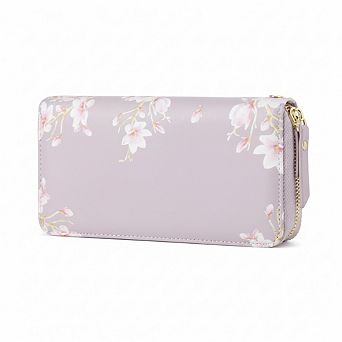 AKSZRI Women's RFID Leather Wallet - Zip Around Wristlet with Large Capacity & Multi-Card Slots