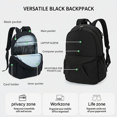 AKSZRI Lightweight Waterproof Backpack for Women - Ideal for School, Travel & Work