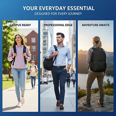 AKSZRI Lightweight Waterproof Backpack for Women - Ideal for School, Travel & Work