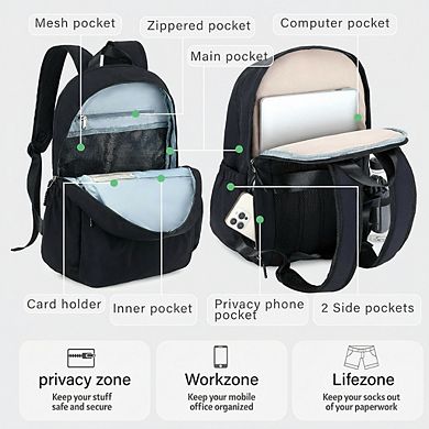 AKSZRI Lightweight Waterproof Backpack for Women - Ideal for School, Travel & Work