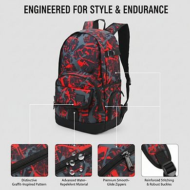 AKSZRI Lightweight Unisex Backpack with Laptop Compartment for School & Travel