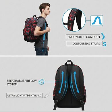 AKSZRI Lightweight Unisex Backpack with Laptop Compartment for School & Travel