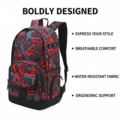AKSZRI Lightweight Unisex Backpack with Laptop Compartment for School & Travel