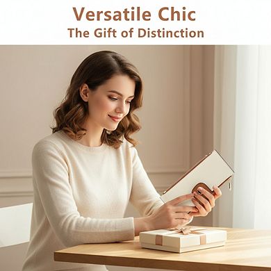 AKSZRI RFID Leather Bifold Wallet for Women - Spacious & Slim with Zipper Pocket