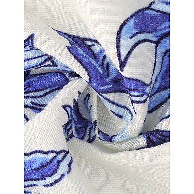 Women's Plus Size Shirts Button Collared V Neck Roll Short Sleeve Floral Print Elegant Summer Tops