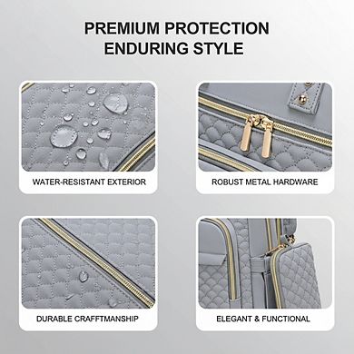 AKSZRI Women's 15.6" Waterproof Laptop Backpack with Wallet - for Work, College & Travel