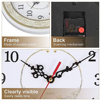 Lace Vintage Wall Clock, 11" Plastic Finish Clock, Battery Operated Easy Install for Living Room