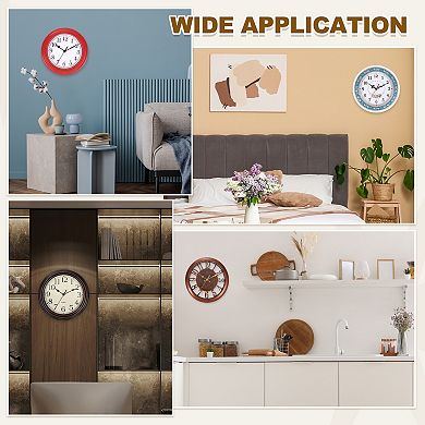 Lace Vintage Wall Clock, 11" Plastic Finish Clock, Battery Operated Easy Install for Living Room