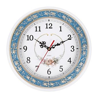 Lace Vintage Wall Clock, 11" Plastic Finish Clock, Battery Operated Easy Install for Living Room