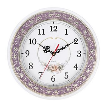 Lace Vintage Wall Clock, 11" Plastic Finish Clock, Battery Operated Easy Install for Living Room
