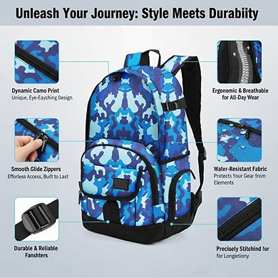 AKSZRI Lightweight Unisex Backpack with Laptop Compartment for School, College & Travel