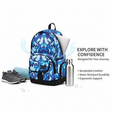 AKSZRI Lightweight Unisex Backpack with Laptop Compartment for School, College & Travel