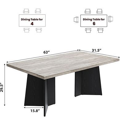 Farmhouse Kitchen and Dining Table with Large Rectangular Tabletop
