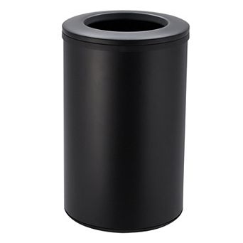 10.6 Gal Open Top Trash Can, Stainless Steel Round Garbage Can with Removable Inner Bucket, Black