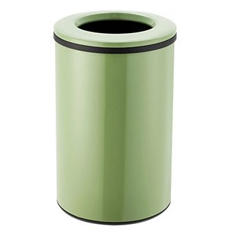 10.6 Gal Open Top Trash Can, Stainless Steel Round Garbage Can with Removable Inner Bucket, Black