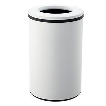 10.6 Gal Open Top Trash Can, Stainless Steel Round Garbage Can with Removable Inner Bucket, Black