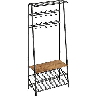 Coat Rack Shoe Bench with 10 Hooks