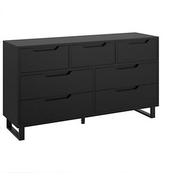 Dresser for Bedroom, Freestanding Horizontal Drawer with Storage, Wooden Closet Chest Storage