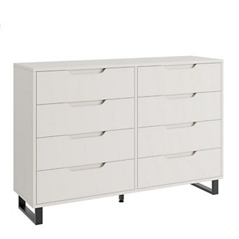 Dresser for Bedroom, Freestanding Horizontal Drawer with Storage, Wooden Closet Chest Storage