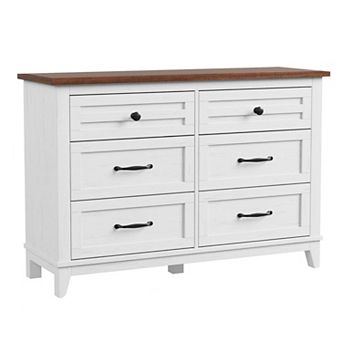 6 Dresser for Bedroom, 47" Wide Drawer Dresser with Storage Freestanding,Wooden Closet Storage Chest