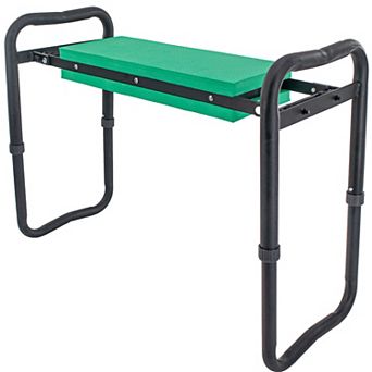 Adjustable Garden Kneeler Seat with Handles Foldable Heavy-Duty Frame, Waterproof EVA Pad