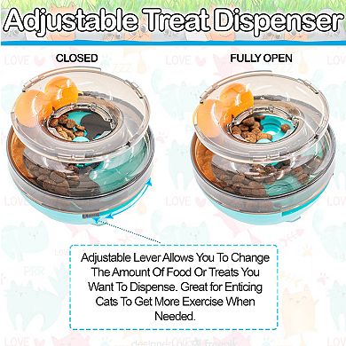 Interactive Cat Puzzle Feeder Toy - Adjustable Treat Dispenser Ball, Never Tips Over