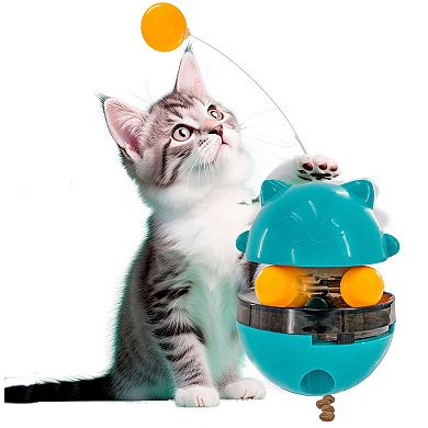 Interactive Cat Puzzle Feeder Toy - Adjustable Treat Dispenser Ball, Never Tips Over