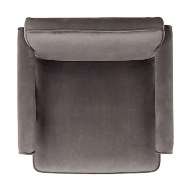 Modern Velvet And Walnut Arm Chair