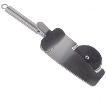 4-in-1 Stainless Steel Pizza Cutter Wheel with Serving Spatula Clamp and Dishwasher Safe