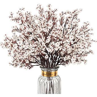 8-Pack White Artificial Baby’s Breath Flowers for Décor