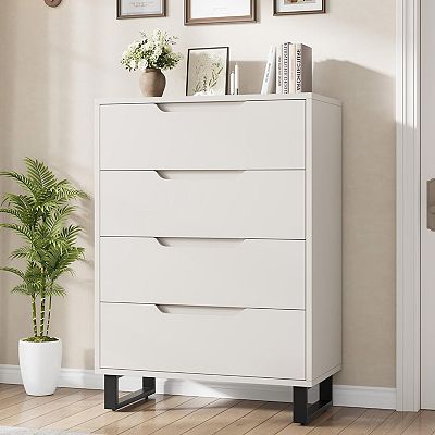 4 Dresser for Bedroom, 41.7" Tall Dresser, Freestanding Vertical Drawer  Cabinet with Storage