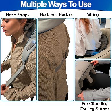 Portable Shiatsu Neck Shoulder Back Massager with Heat Deep Kneading Relief