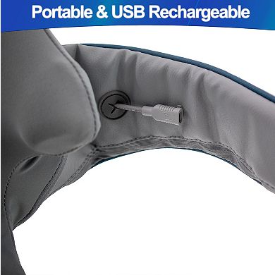 Portable Shiatsu Neck Shoulder Back Massager with Heat Deep Kneading Relief