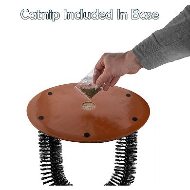 Cat Self Grooming Arch Non-Slip Base, Catnip Infused Scratch Pad & Mouse Hanging Toy