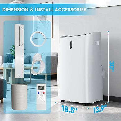 12,000 BTU 4-in-1 Portable Evaporative Air Cooler