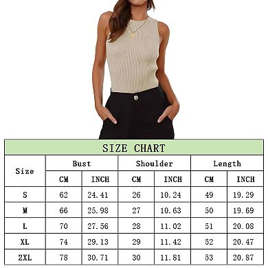 Women's High Neck Casual Knitted Slim Basic Texture Sleeveless Vest