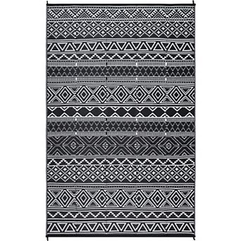 Boho Washable Outdoor Area Rug Stain Resistant Waterproof Reversible Mat for Balcony Garden Picnic