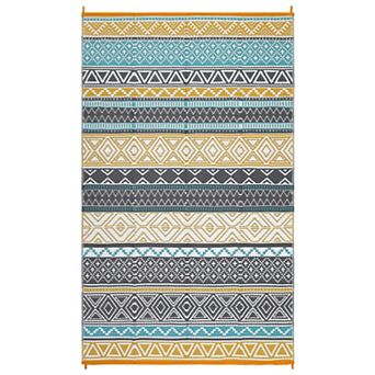 Boho Washable Outdoor Area Rug Stain Resistant Waterproof Reversible Mat for Balcony Garden Picnic