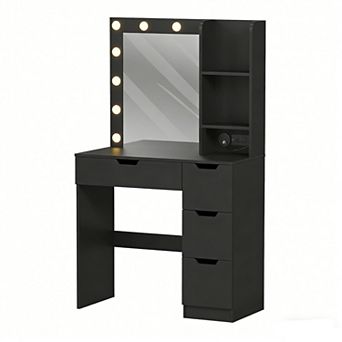 Vanity Desk with Mirror & USB Charging Station