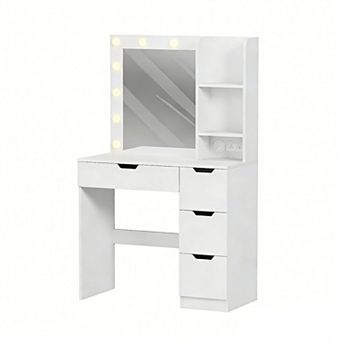 Vanity Desk with Mirror & USB Charging Station